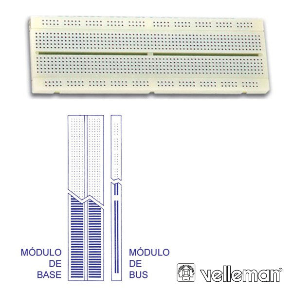 Placa De Ensaio Multifunções C/ 840 Pontos Velleman - Tauu.pt