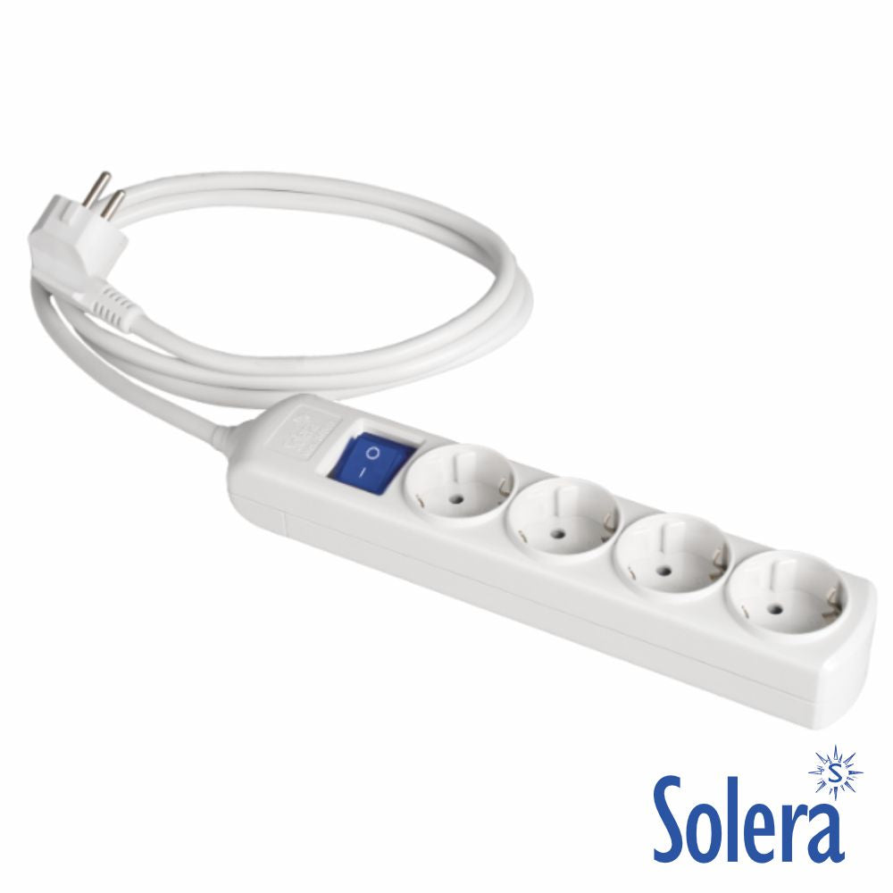 Tomada Elétrica C/ 4 Saídas Interruptor 1.5M Solera - Tauu.pt
