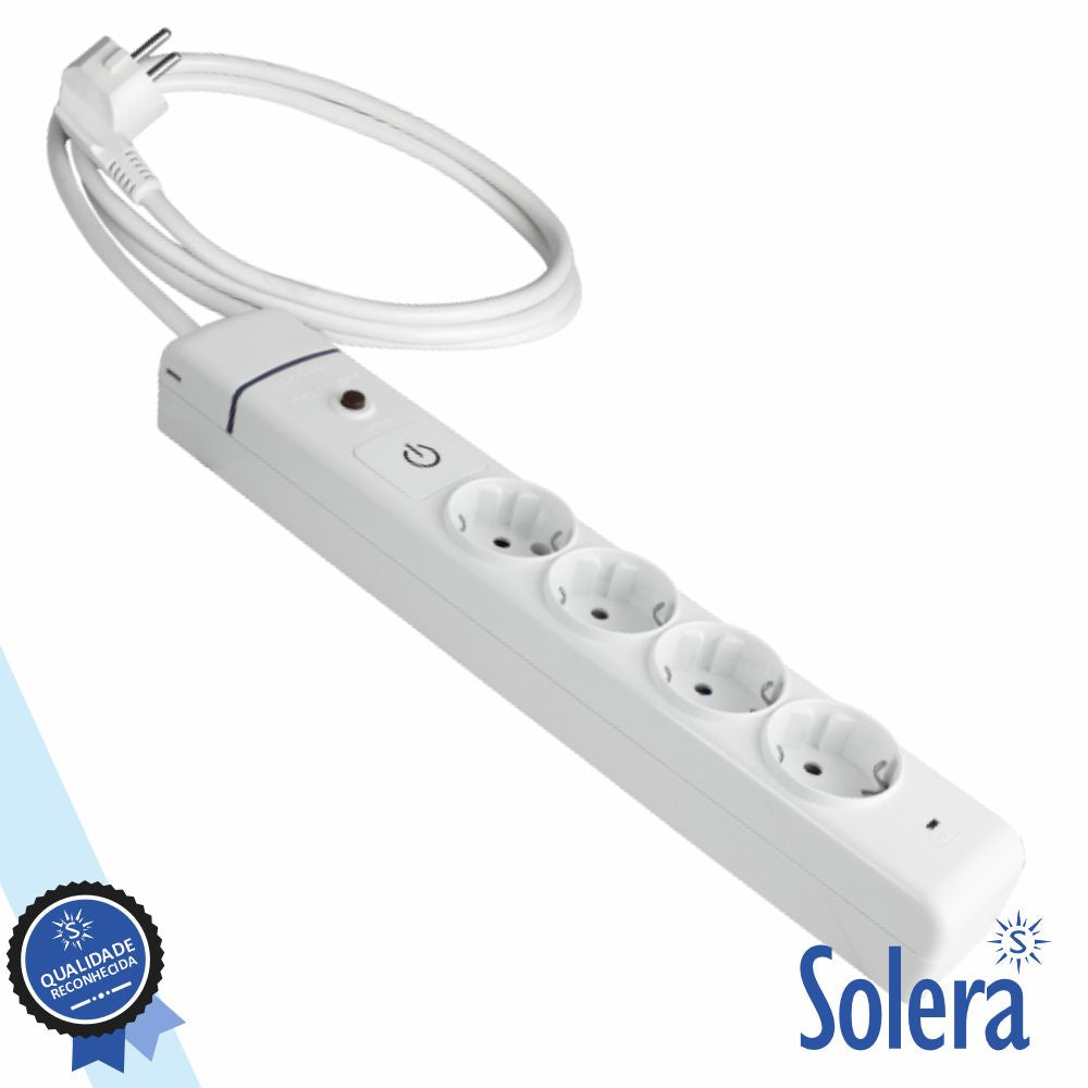Tomada Elétrica C/ 4 Saídas Interruptor 1.5M Ion Solera - Tauu.pt
