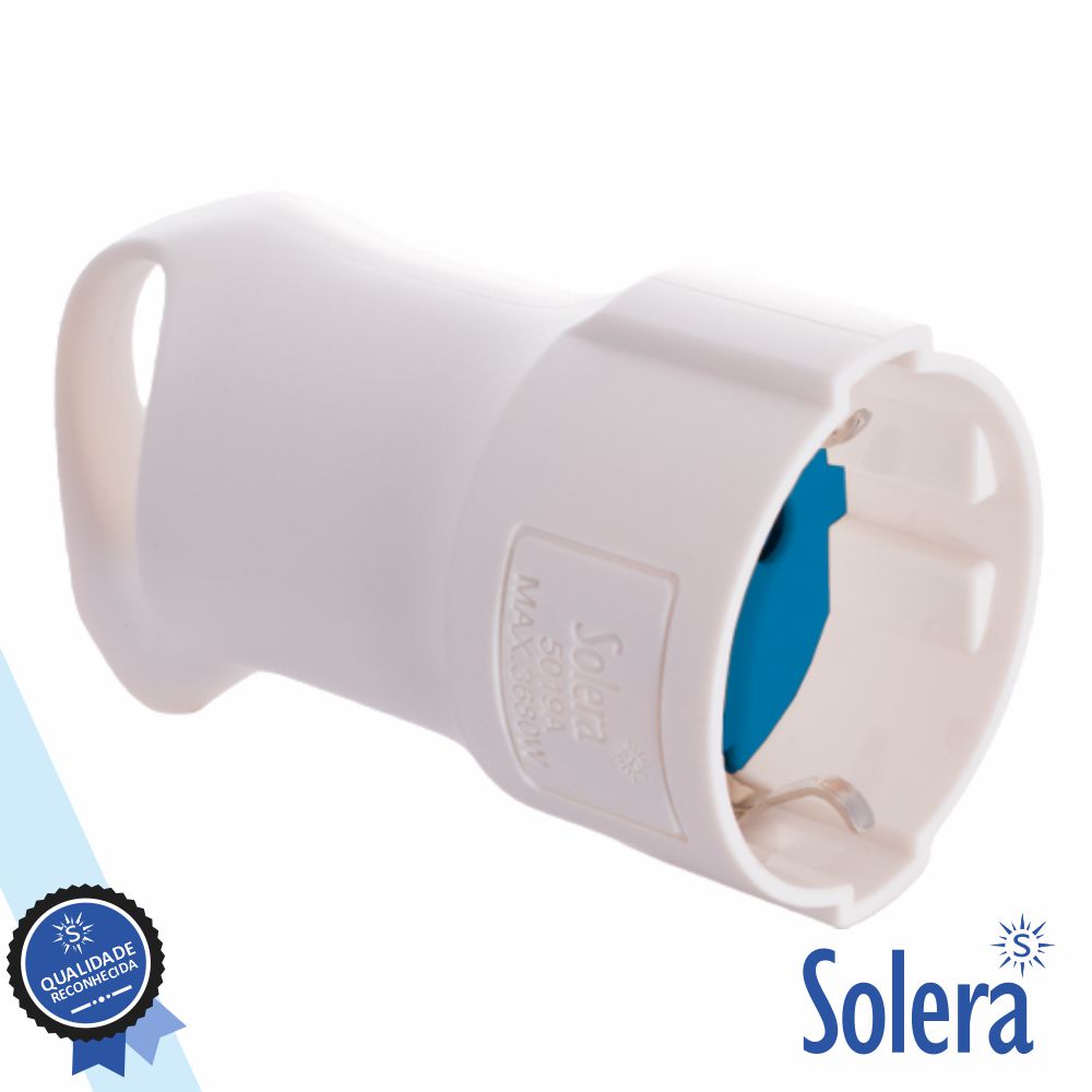 Ficha Schuko Fêmea 2P+E 16A 250V Branco Solera - Tauu.pt