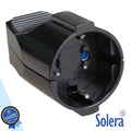 Ficha Schuko Fêmea C/ Terra 220V Preta Solera - Tauu,pt