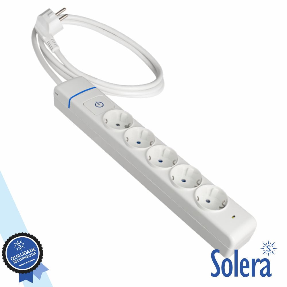 Tomada Elétrica C/ 5 Saídas Interruptor 1.5M Ion Solera - Tauu.pt