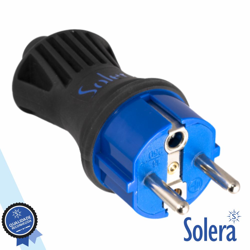 Ficha Schuko Macho 16A/250V Ip44 Preto Solera - Tauu,pt