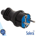 Ficha Schuko Macho 16A/250V Preta Ip44 Solera - Tauu,pt