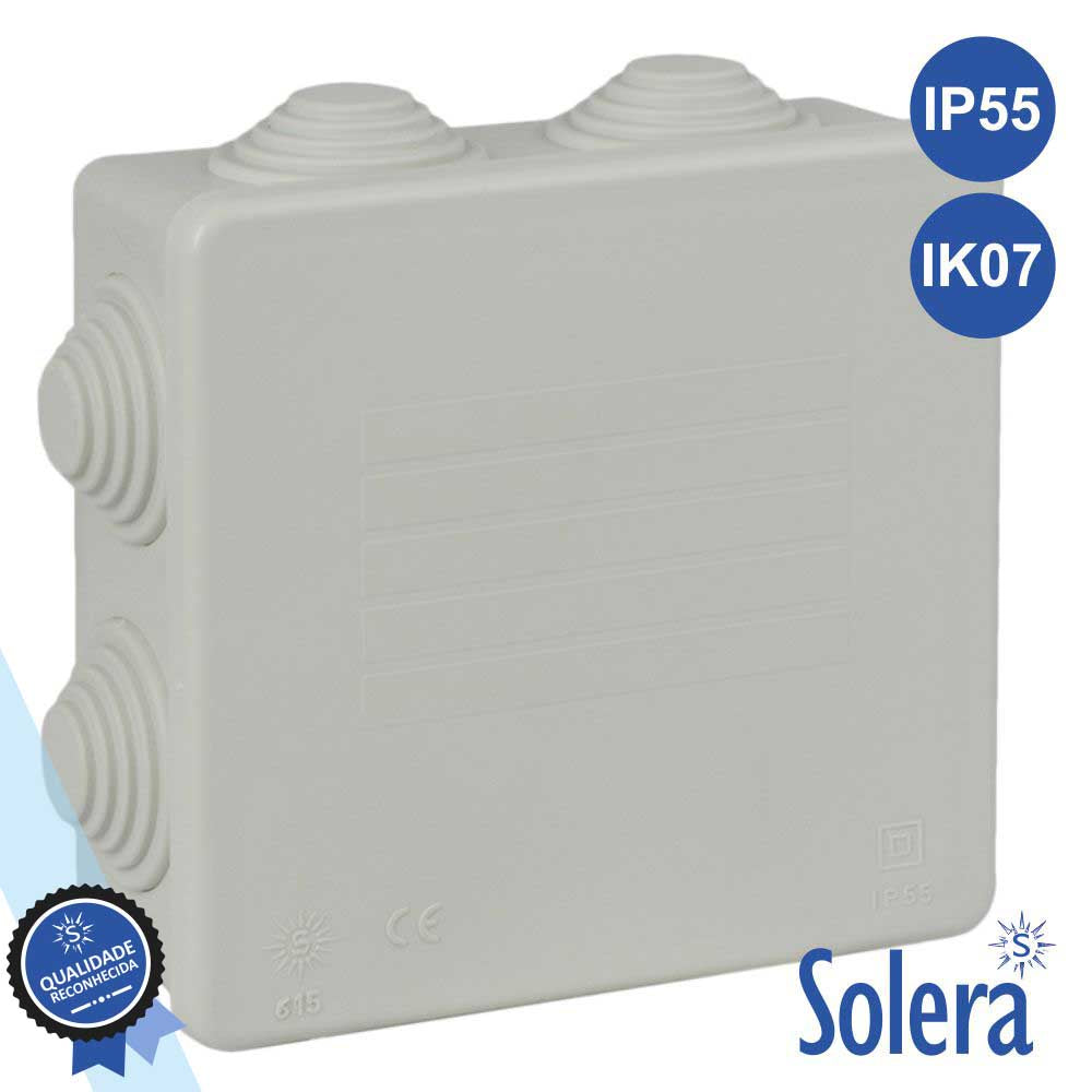 Caixa De Passagem Estanque C/ 7 Cones 100X100X45Mm Solera - Tauu,pt