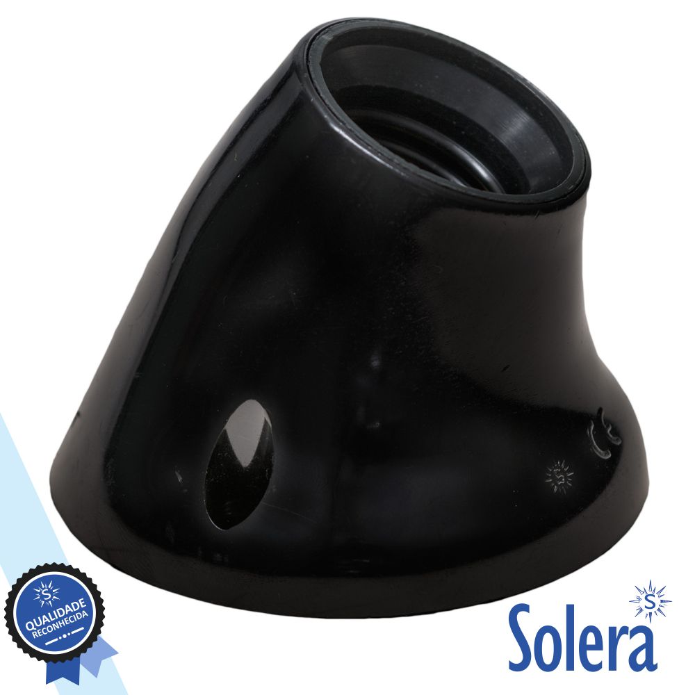 Casquilho P/ Lâmpada E27 Curvo Preto Solera - Tauu,pt