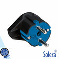 Ficha Schuko Macho C/ Terra Lateral 220V Preto Solera - Tauu,pt