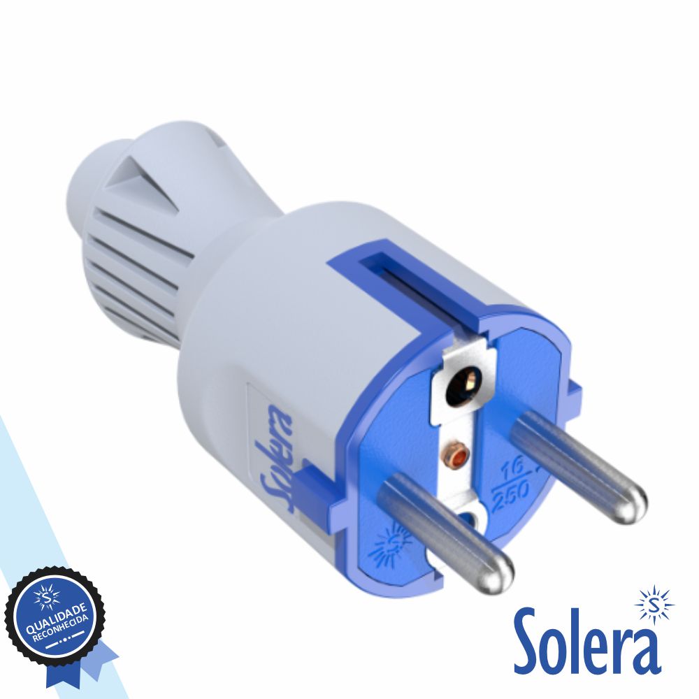 Ficha Schuko Macho 16A/250V Branco Solera - Tauu.pt