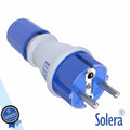 Ficha Schuko Macho 2P+E 16A 250V Ip54 Branco E Azul Solera - Tauu.pt