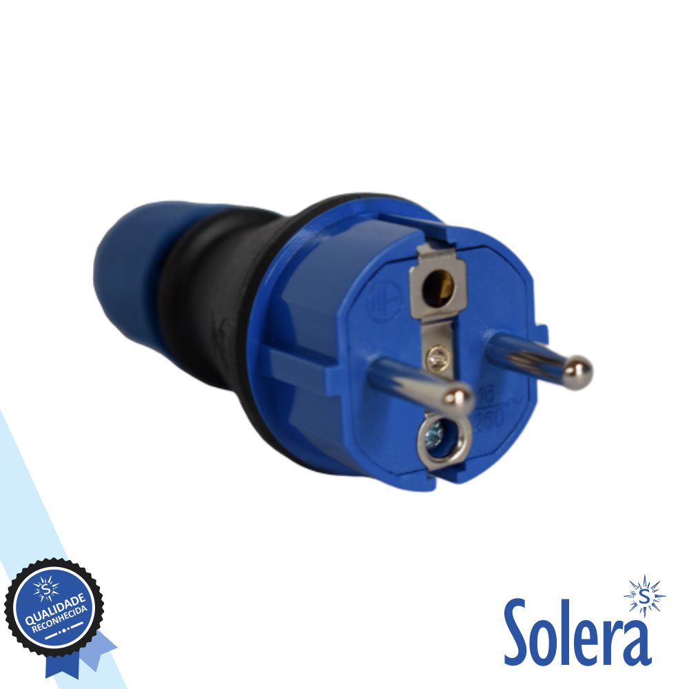 Ficha Schuko Macho 16A/250V Ip54 Preto Solera - Tauu.pt