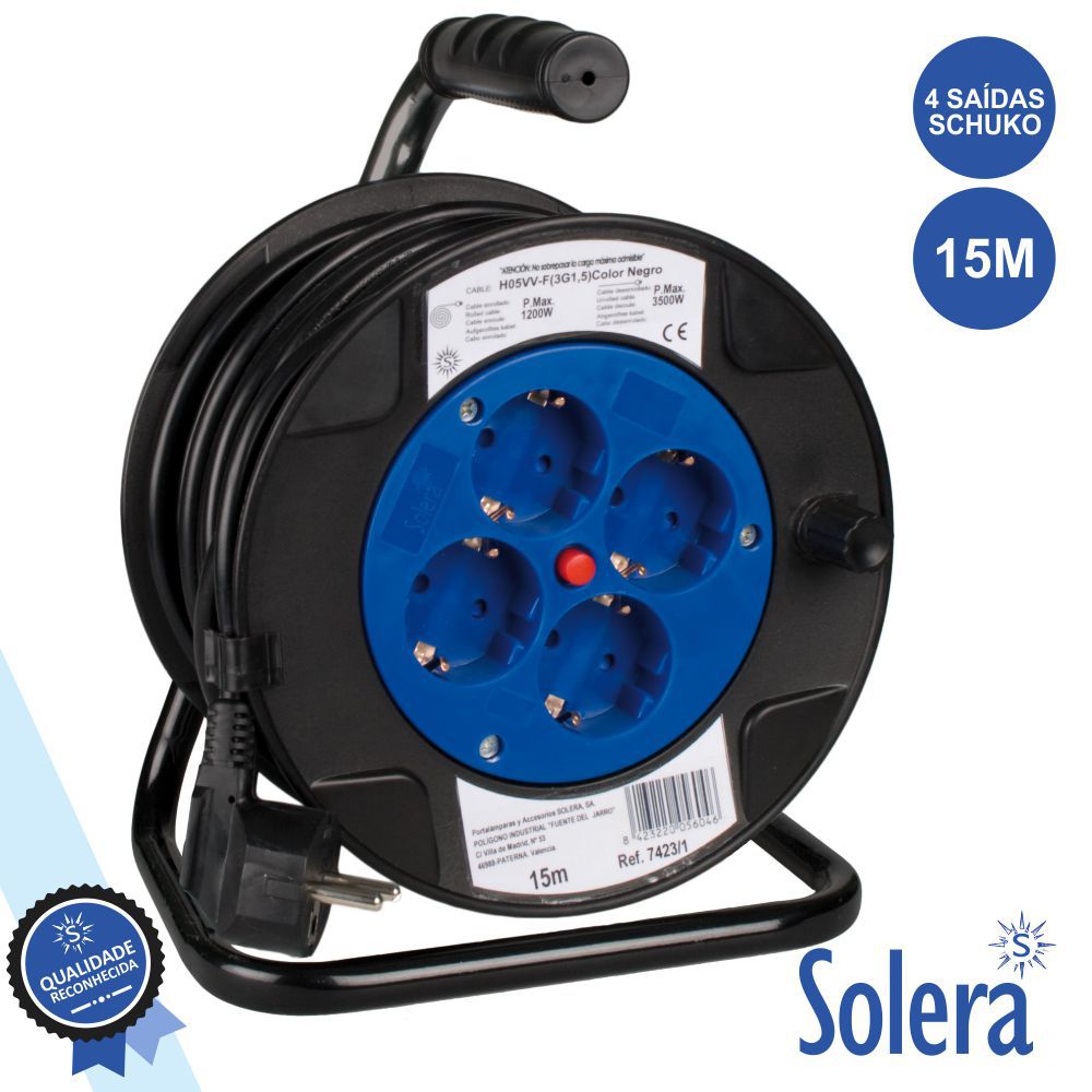Extensão Tomada Elétrica C/ 4 Saídas 15M Solera - Tauu.pt
