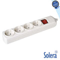 Tomada Elétrica C/ 4 Saídas Schuko Interruptor Solera - Tauu,pt