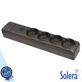 Extensão Elétrica 4X Schuko C/ Interruptor Preto Solera - Tauu.pt