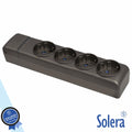 Extensão Elétrica 4X Schuko Preto Solera - Tauu.pt