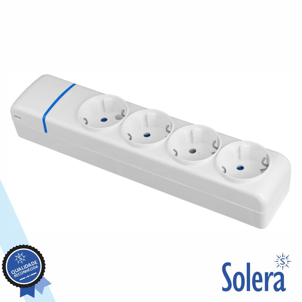 Extensão Elétrica 4X Schuko Solera - Tauu.pt