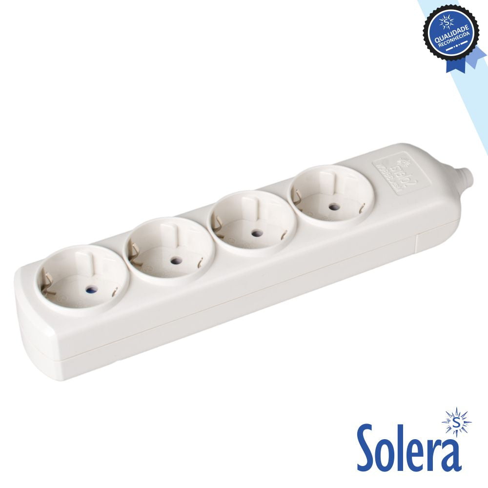 Tomada Elétrica C/ 4 Saídas Schuko Solera - Tauu.pt