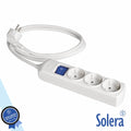 Tomada Elétrica C/ 3 Saídas Interruptor 1.5M Branco Solera - Tauu.pt
