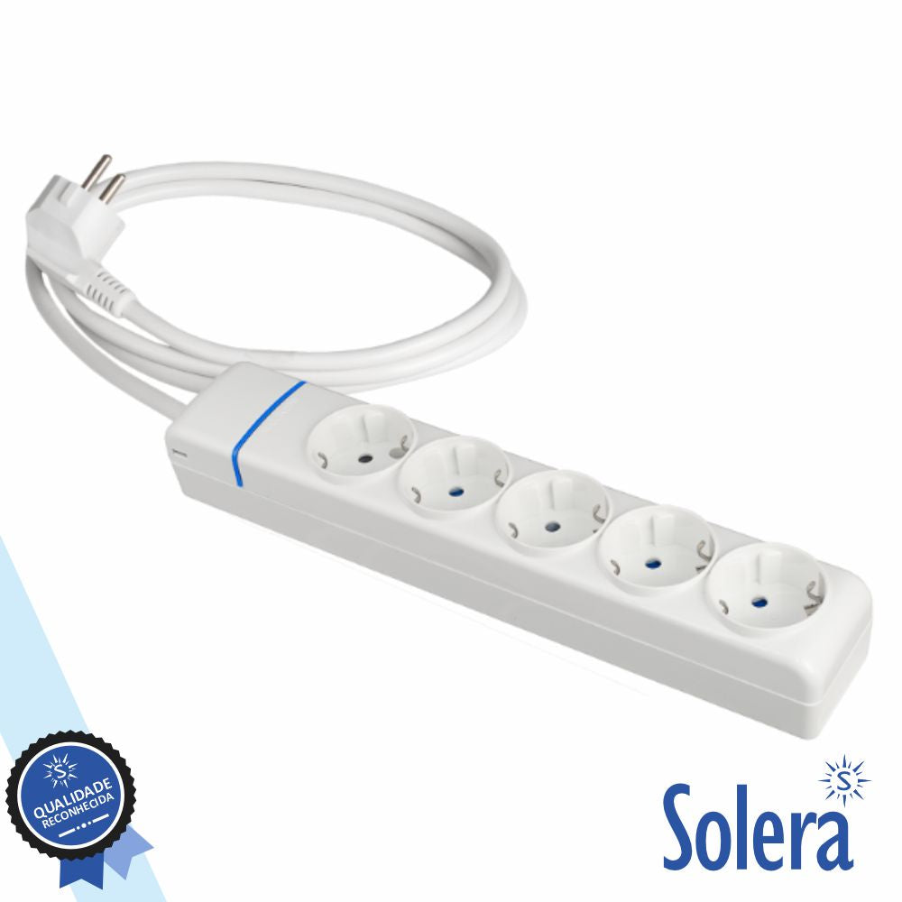 Extensão Elétrica 5X Schuko 1,5M Branco Solera - Tauu,pt