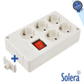 Tomada Elétrica C/ 5 Saídas Schuko Interruptor Solera - Tauu.pt