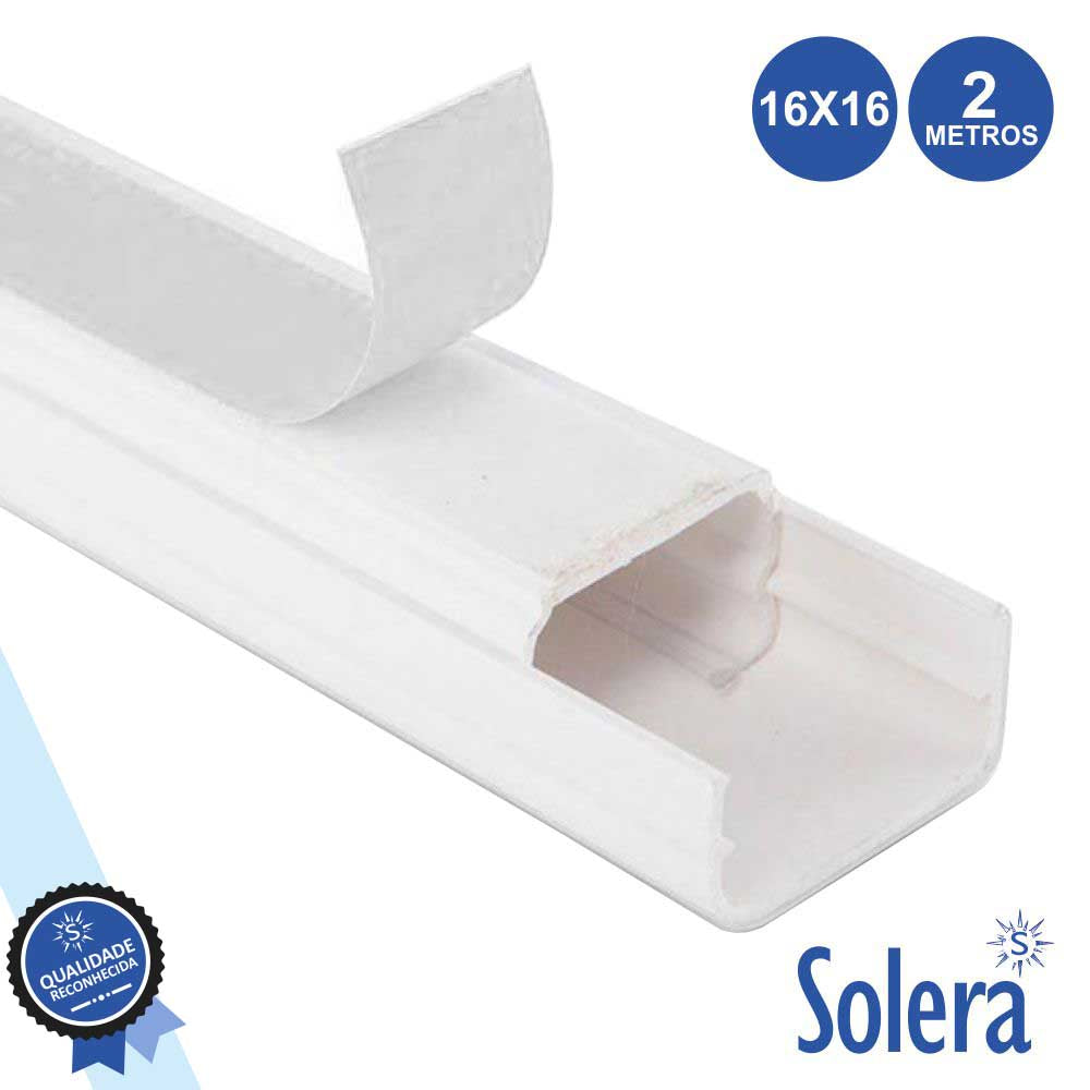 Calha Técnica Pvc C/ Adesivo 16X16Mm 182Mm² 2M Solera - Tauu,pt