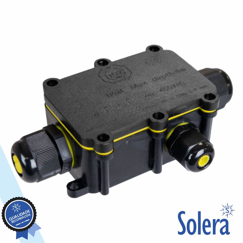 Caixa Junção 3 Vias C/ 3 Condutores 24A 450V Ip68 Solera - Tauu,pt