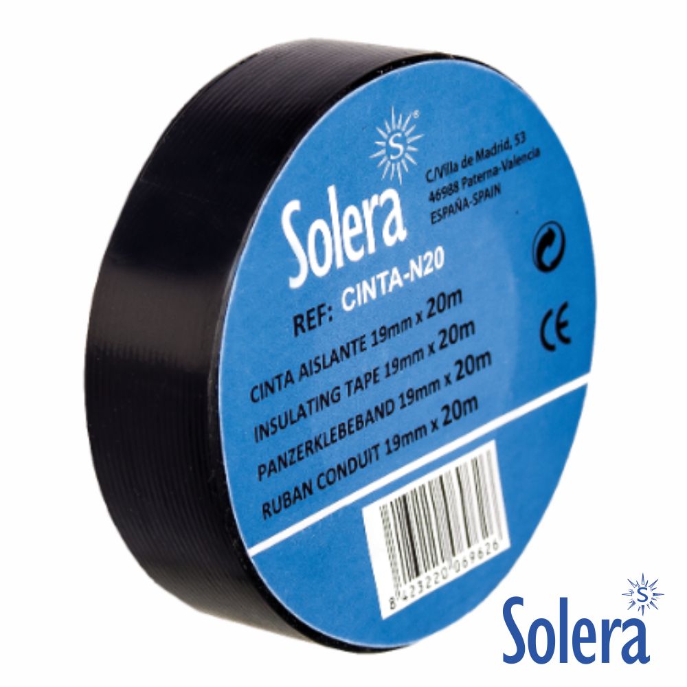 Fita Isoladora Preta 19Mm 10M Solera - Tauu,pt