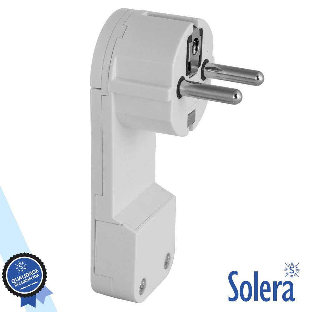 Ficha Schuko Macho C/ Terra Anel Extração 220V Branco Solera - Tauu,pt