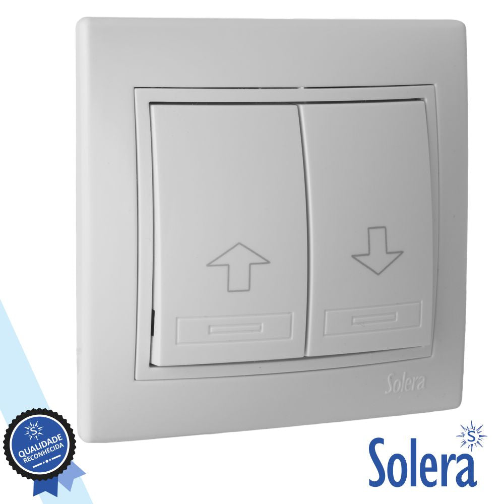 Pulsador Persiana Parede Duplo Encastrar 10A 250V Solera - Tauu.pt