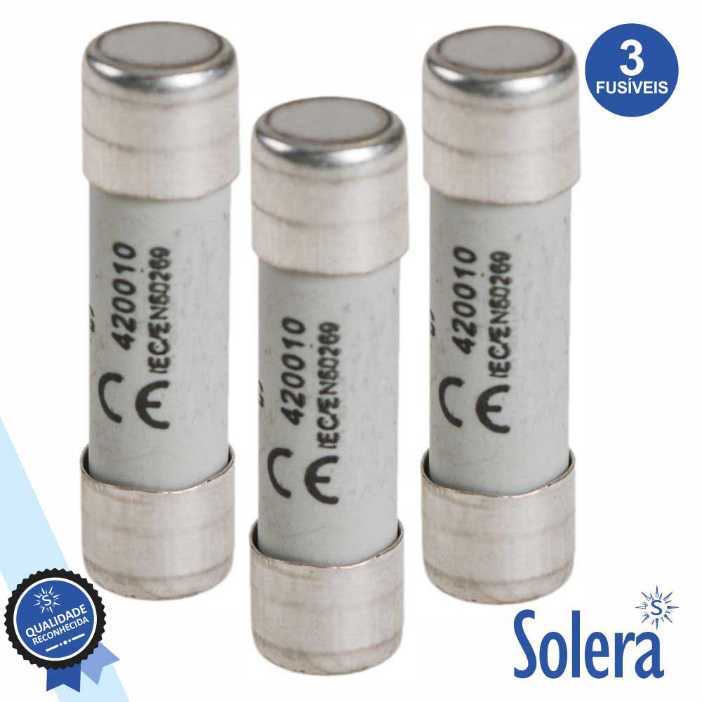Fusível Cerâmica 10X38 10A 500V 3X Solera - Tauu,pt