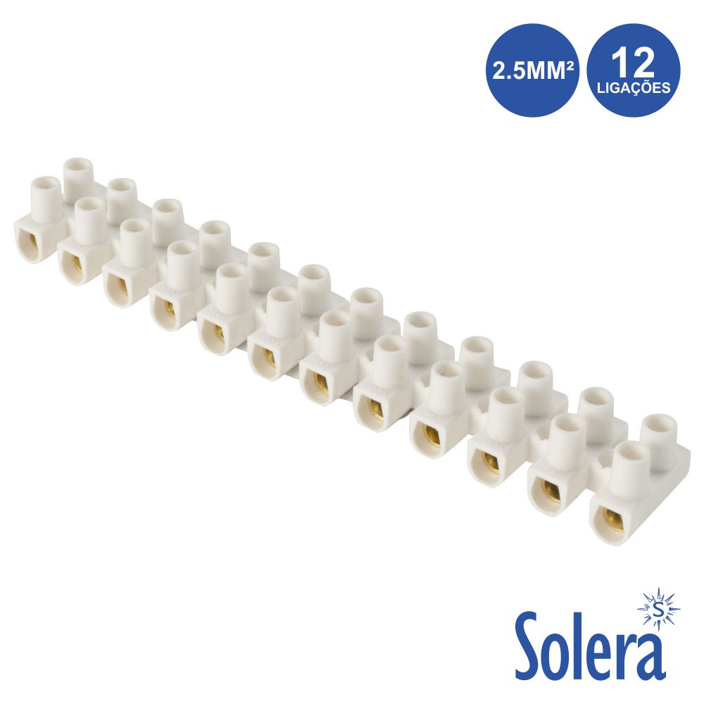 Barra De Junção 12 Cond 18A 2.5Mm² Branco Solera - Tauu.pt