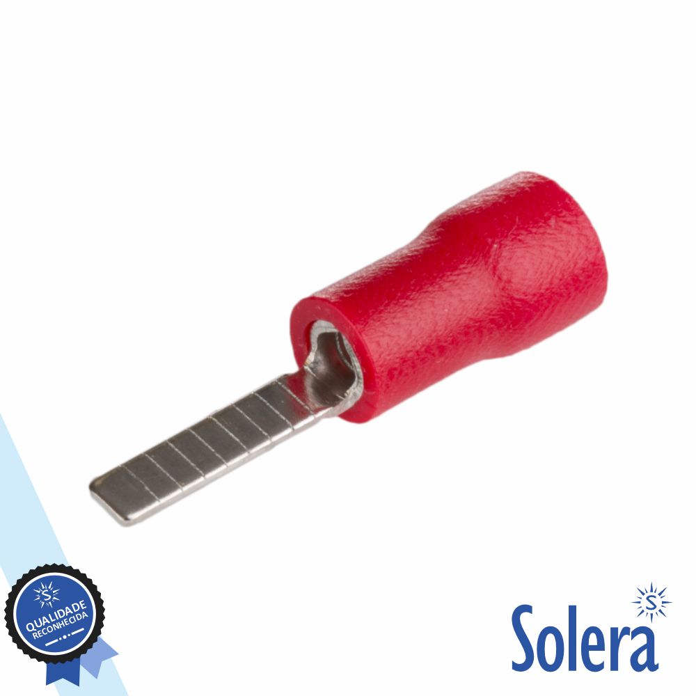 Terminal Ponta Isolado 10Mm 50X Vermelho Solera - Tauu,pt