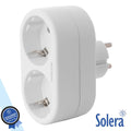 Tomada Elétrica C/ 2 Saídas Branco Solera - Tauu,pt