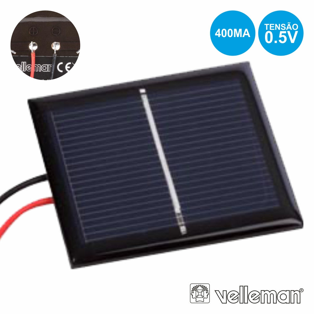 Painel Fotovoltáico 0.5V-400Ma Velleman - Tauu.pt