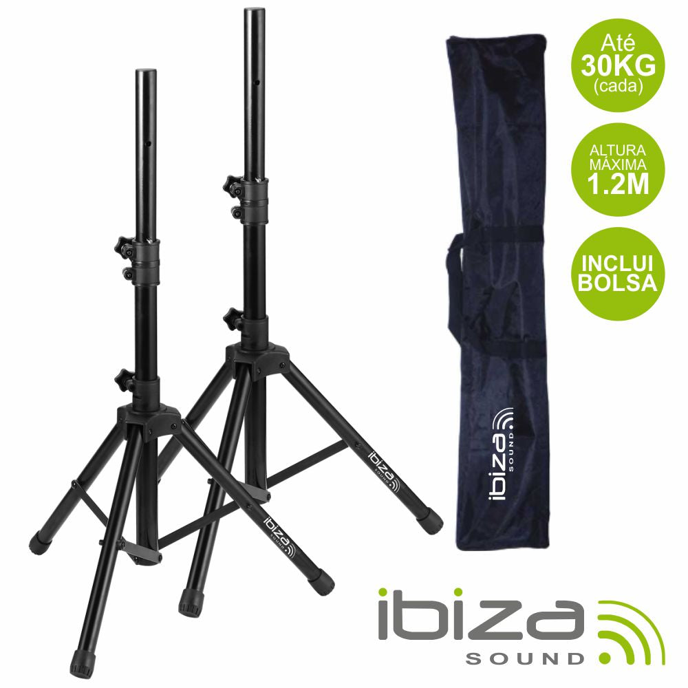 Conjunto 2 Suportes P/ Colunas C/ Bolsa 1.2M 30Kg Ibiza - Tauu.pt