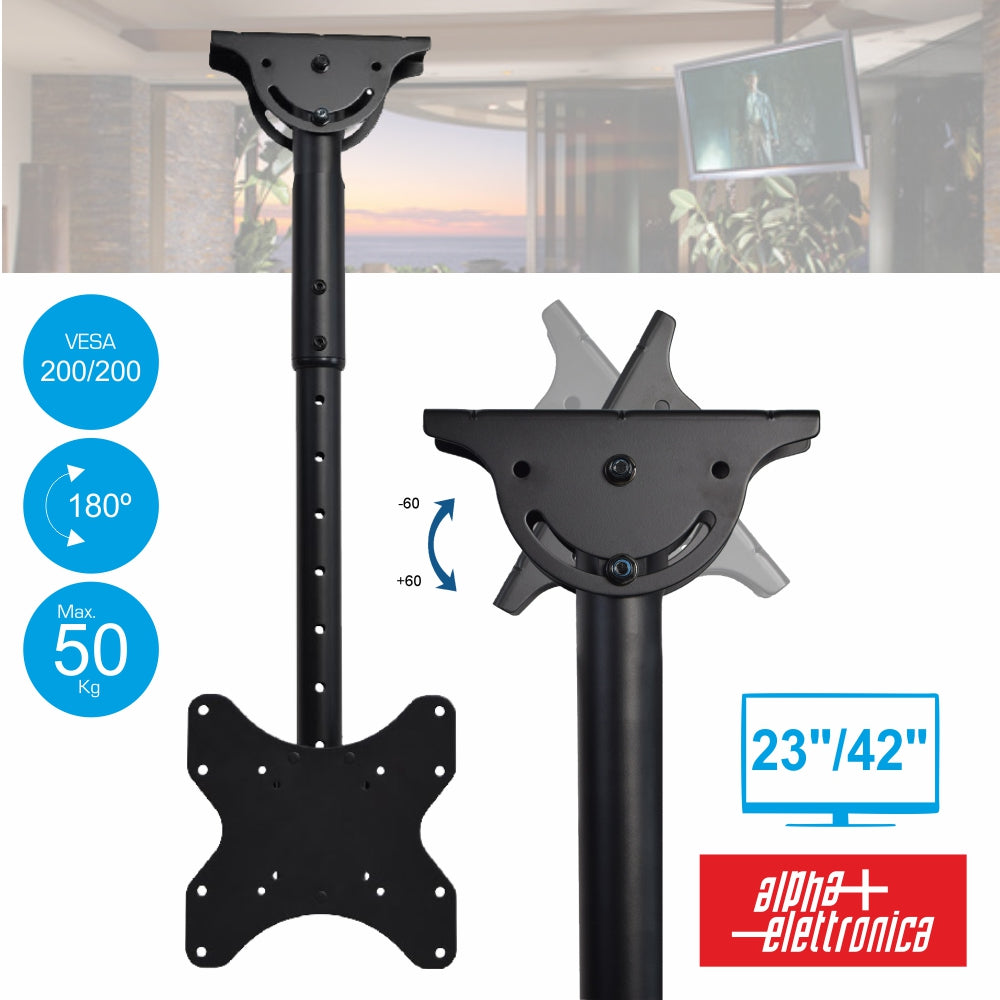 Suporte Lcd/Plasma 23/42" Tecto 50Kg Alpha - Tauu.pt