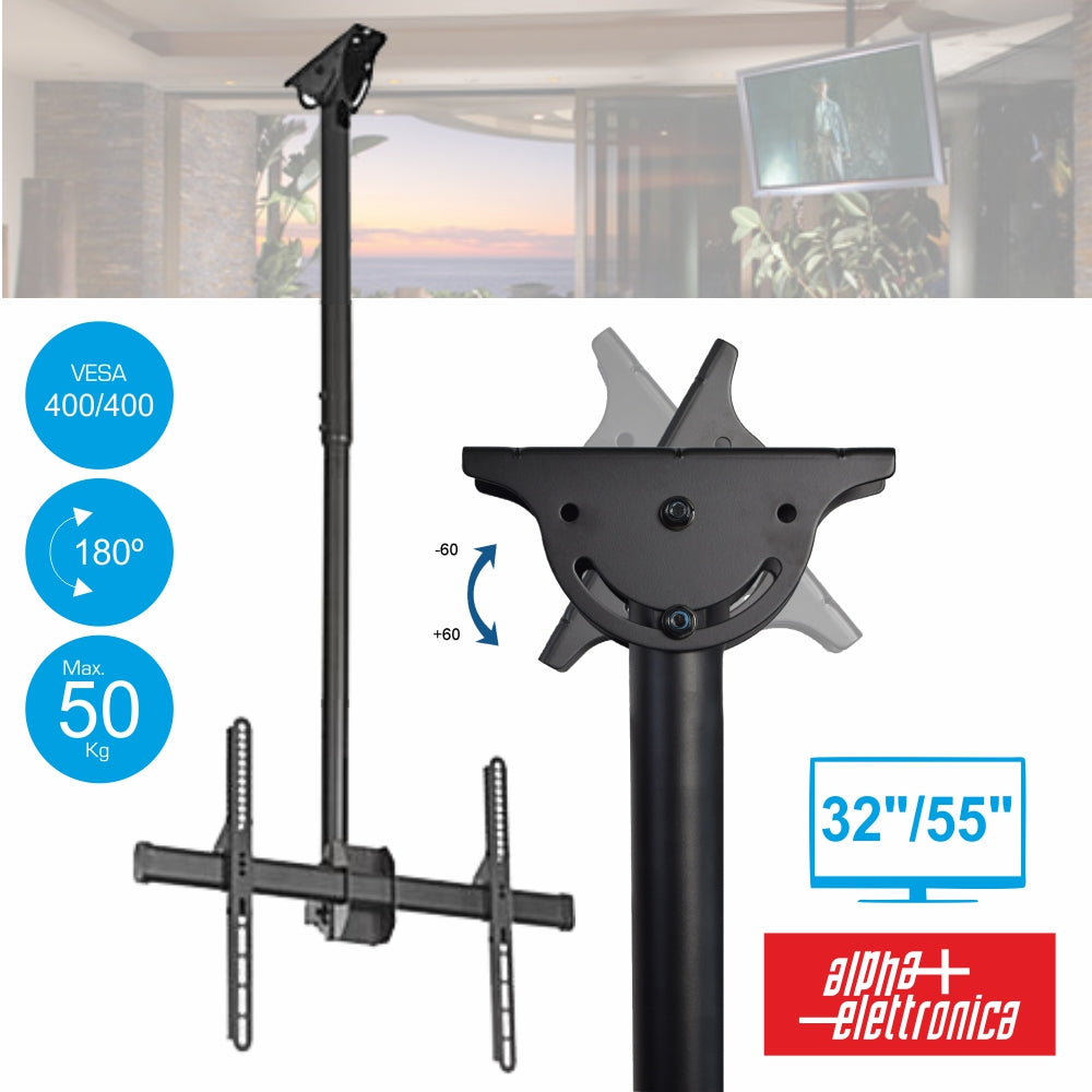 Suporte Lcd/Plasma 32/55" Duplo Tecto 50Kg Alpha - Tauu,pt
