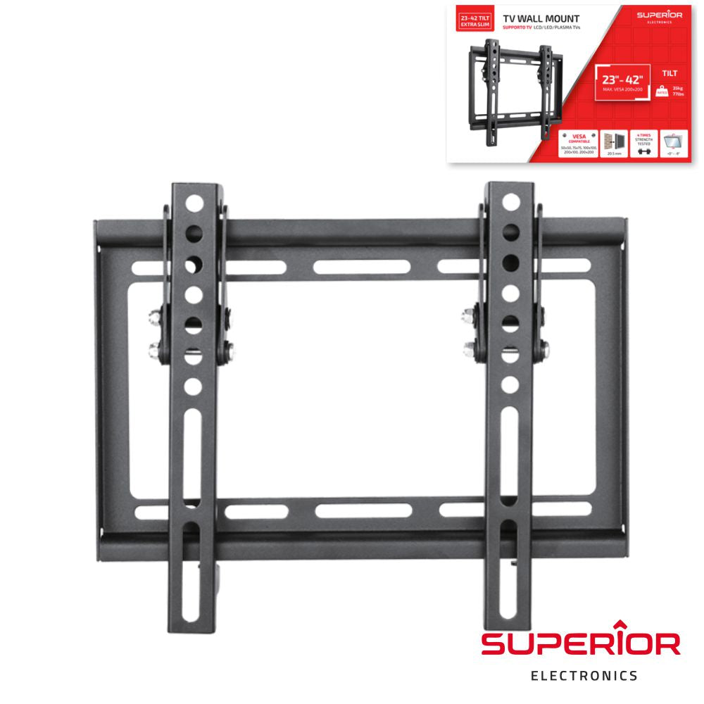 Suporte Lcd/Led 23/42" Tilt Extra Slim Vesa 200/200 35Kg - Tauu.pt