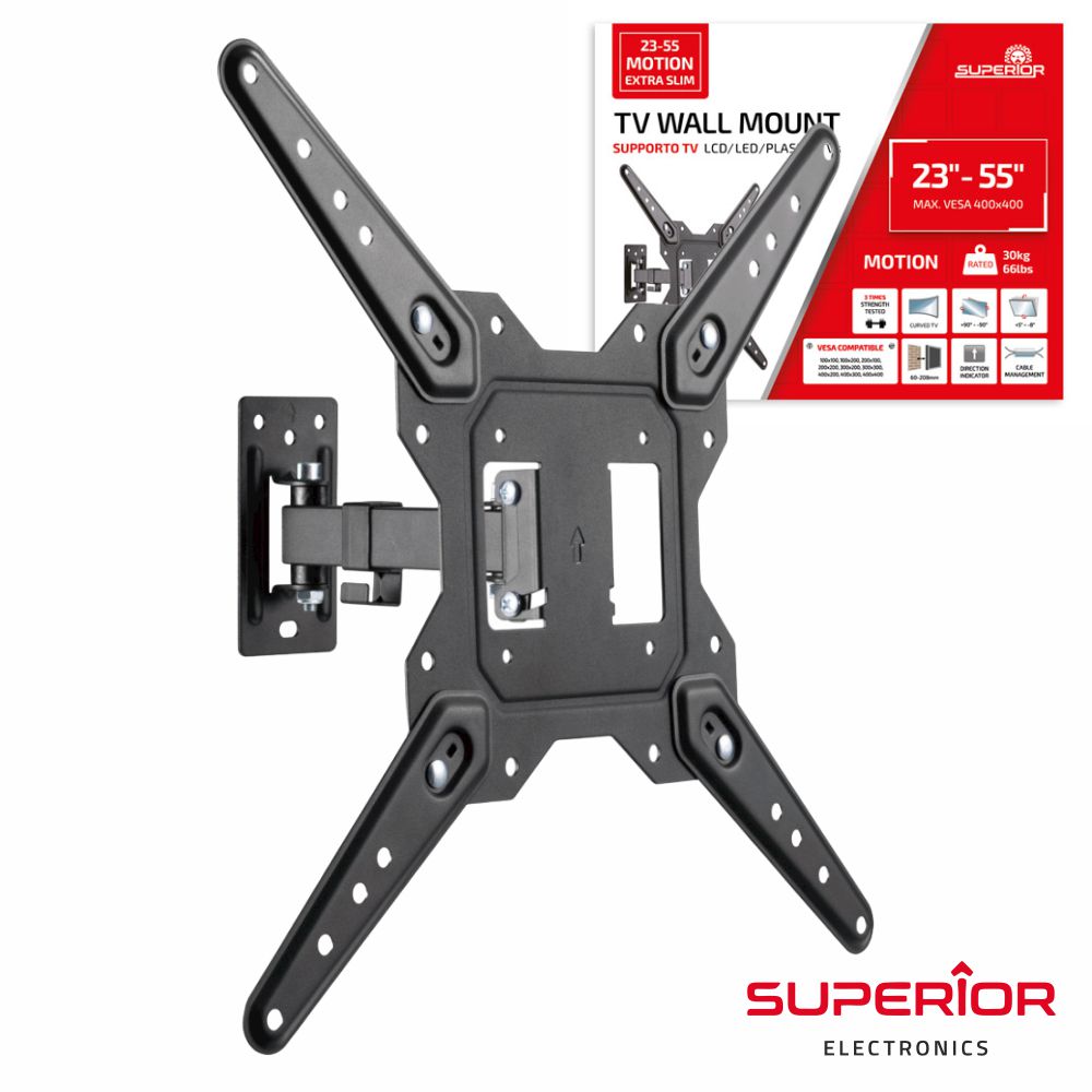 Suporte Lcd/Led/Curvo/Plasma 23/55" C/ 1 Braço Vesa 400/400 - Tauu.pt