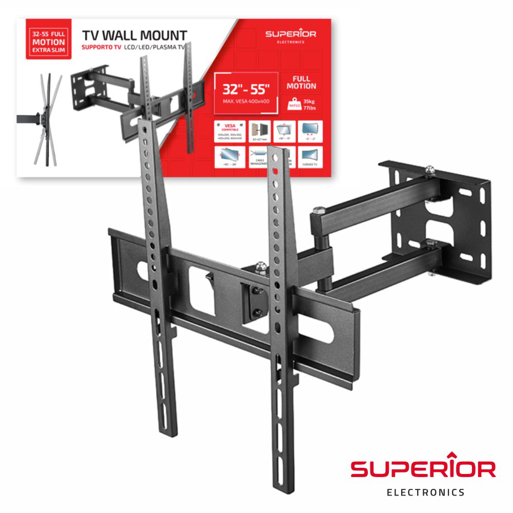 Suporte Lcd/Led 32/55" C/ 2 Braços Slim Vesa 400/400 35Kg - Tauu,pt
