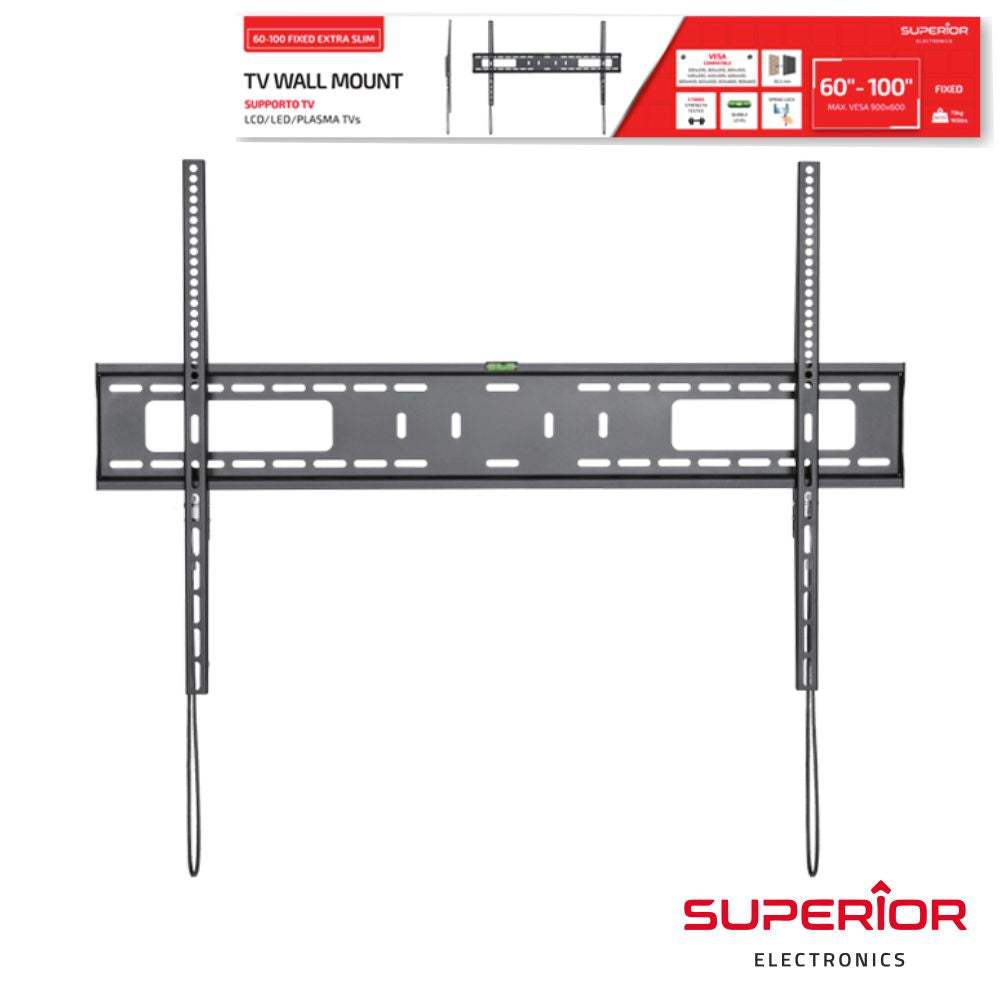 Suporte Lcd/Led 60/100" Fixo Slim Vesa 900/600 75Kg - Tauu.pt