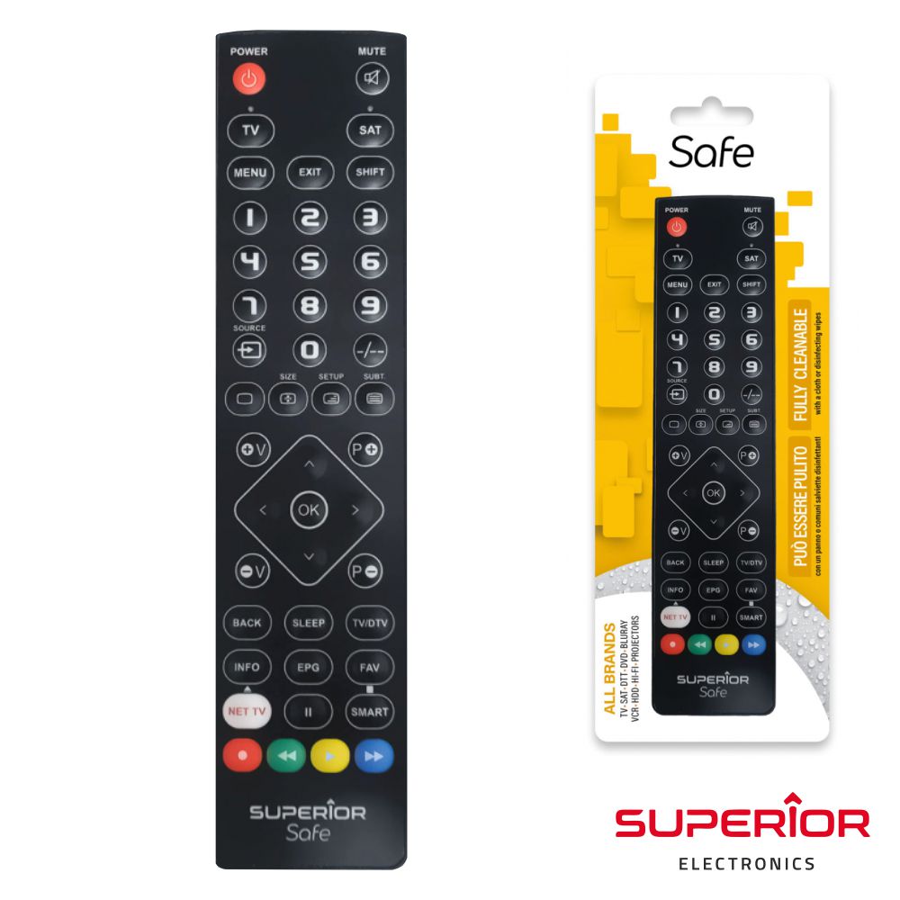 Comando Tv Universal 2:1 Lavável Slim Preto Superior - Tauu.pt