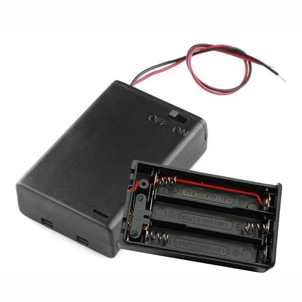 Suporte P/ 3 Pilhas Aaa C/ Tampa E Interruptor - Tauu.pt