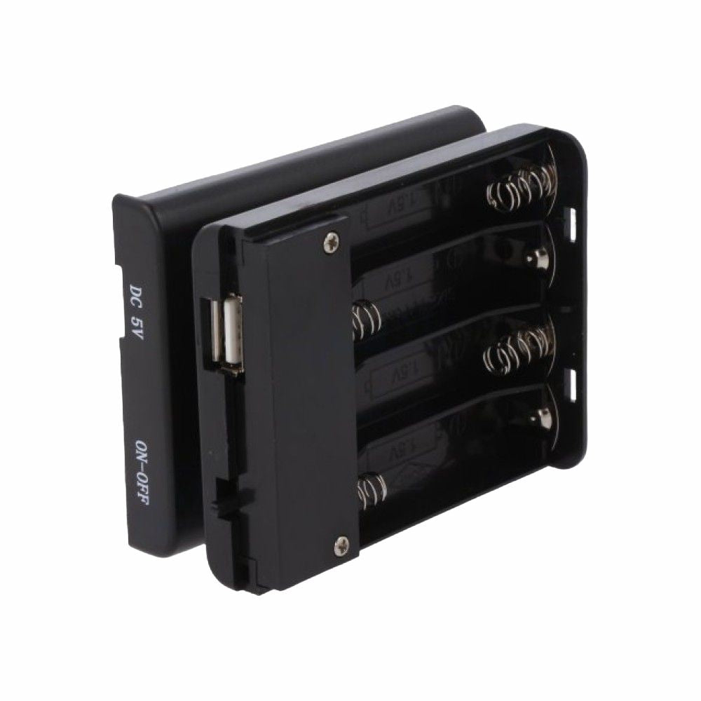 Suporte P/ 4 Pilhas Aa C/ Tampa Interruptor E Usb-A Fêmea - Tauu.pt