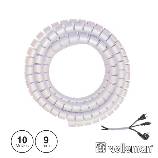 Protector De Cabo Espiral Branco Transp. 10M Ø 9Mm Velleman - Tauu.pt