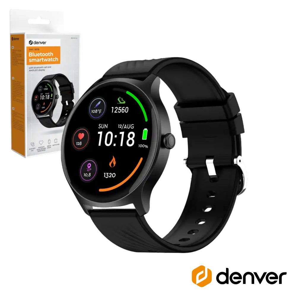 Smartwatch Amoled P/ Android E Ios Preto Ip67 Denver - Tauu,pt