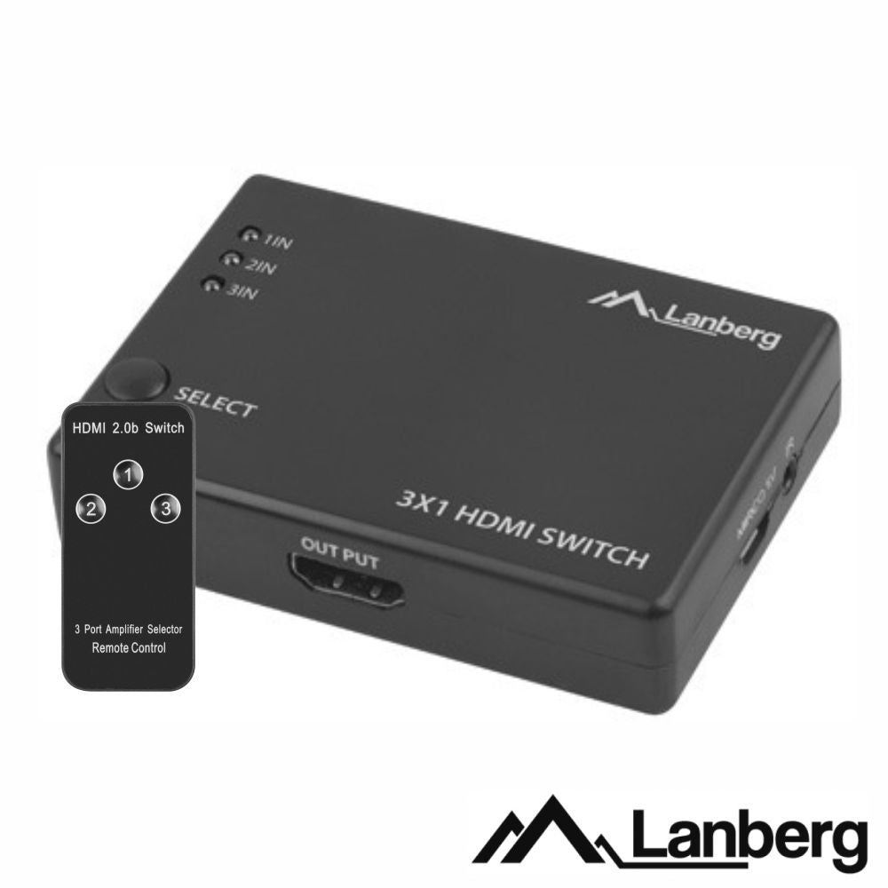 Distribuidor Hdmi Amplificado 3 Entradas 1 Saída Ir Lanberg - Tauu,pt