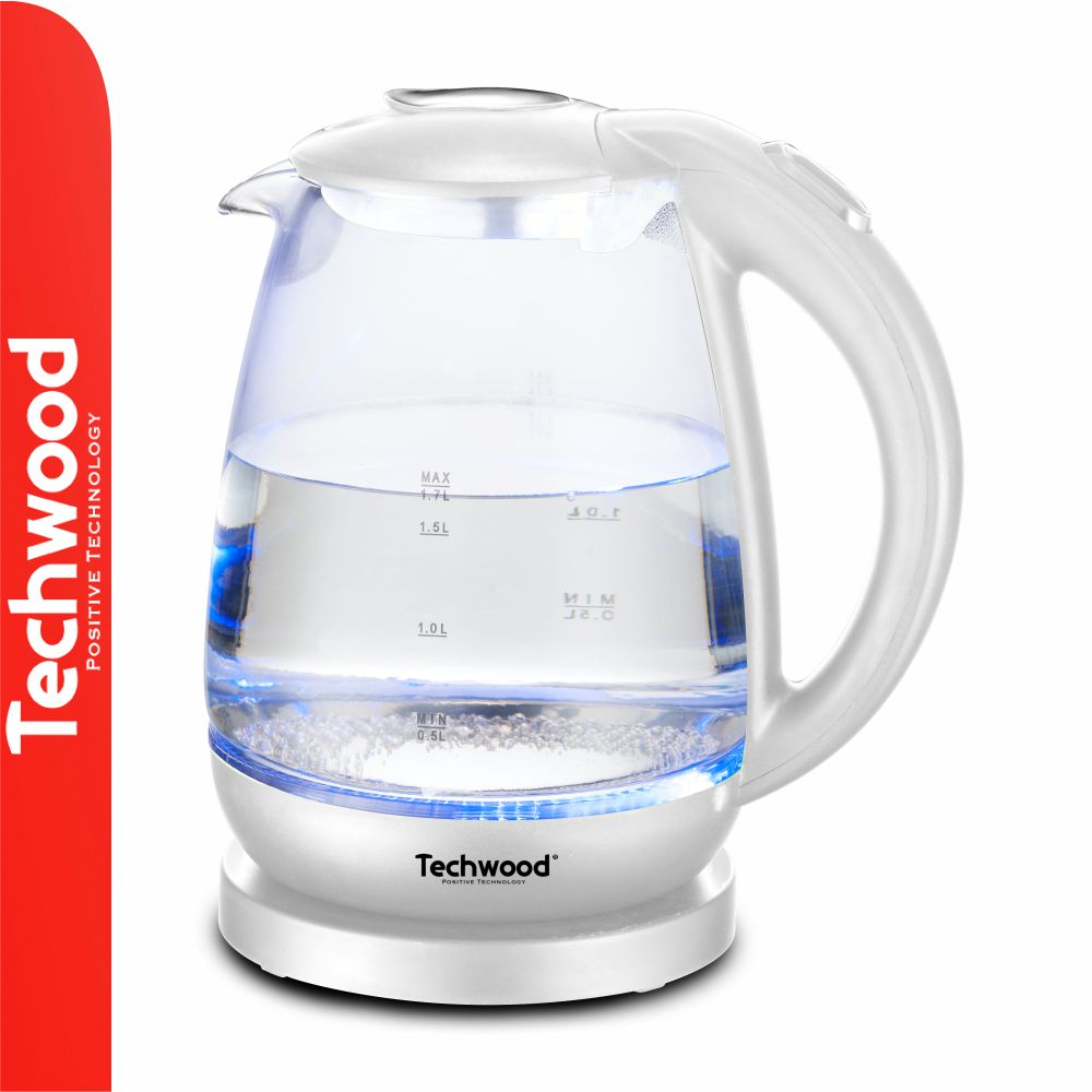 Fervedor De Água Elétrico Branco 2200W 1.7L Techwood - Tauu.pt