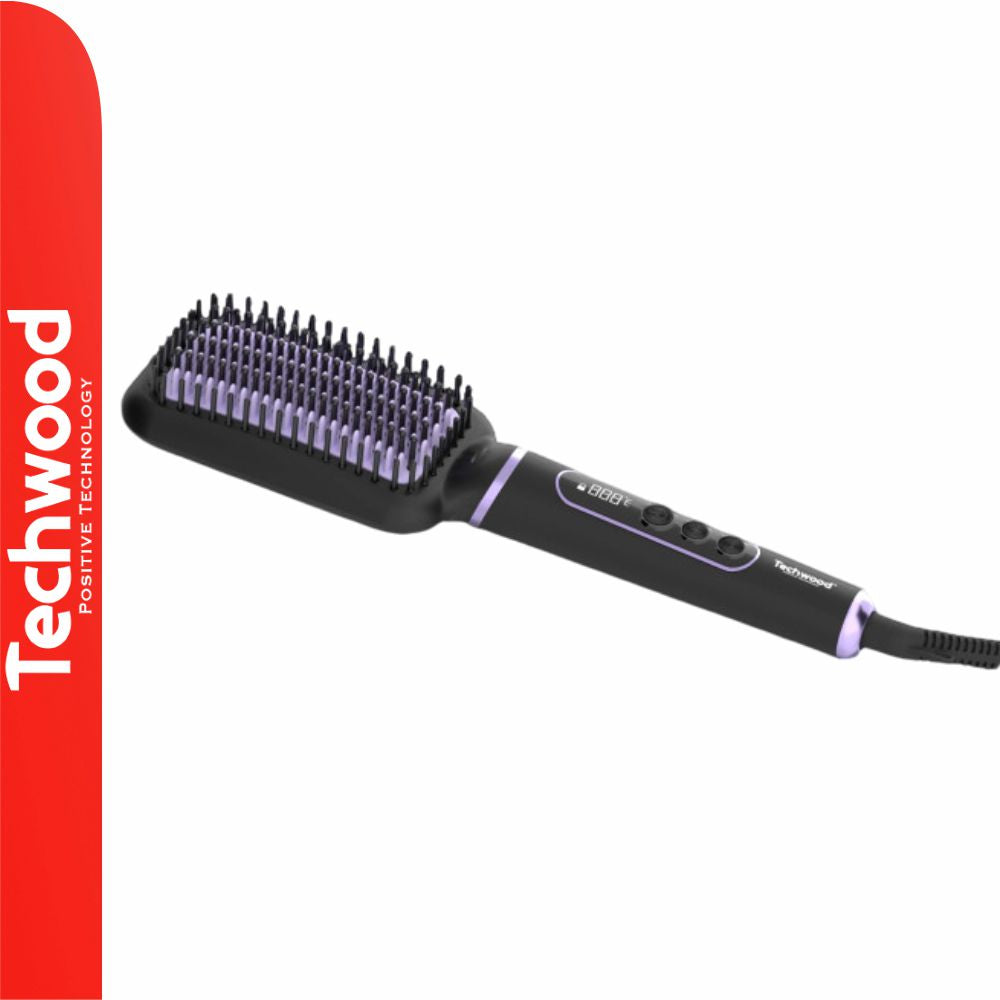 Escova Alisadora De Cabelo 60W Preto/Roxo Techwood - Tauu.pt