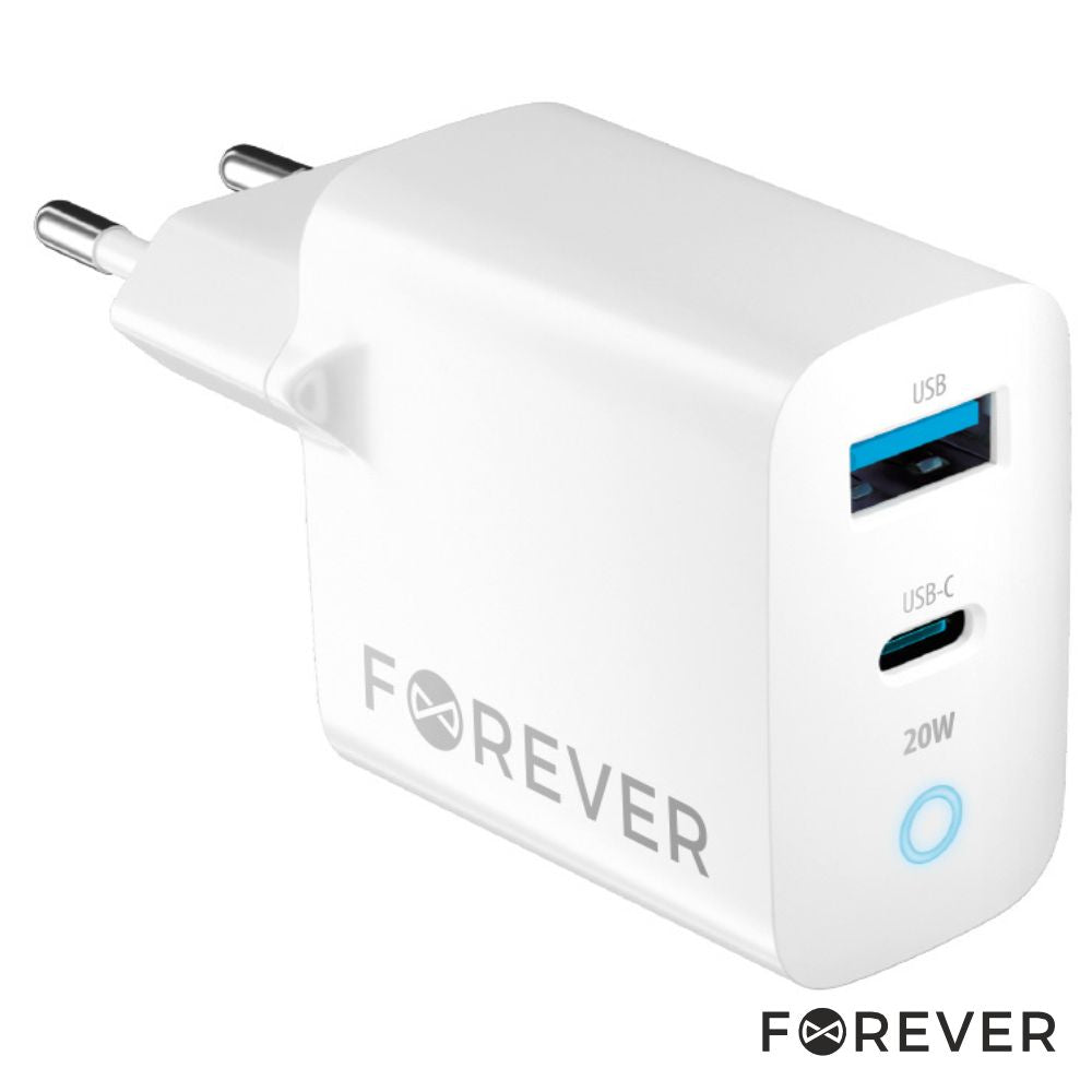Alimentador Comutado 1Xusb-C/1Xusb-A Pd/Qc 20W Forever - Tauu.pt