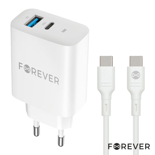 Alimentador Comutado 1Xusb-C/1Xusb-A Pd/Qc 30W Forever - Tauu.pt